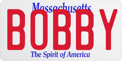 MA license plate BOBBY