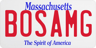 MA license plate BOSAMG