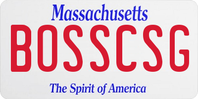 MA license plate BOSSCSG