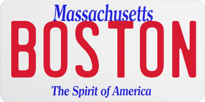 MA license plate BOSTON