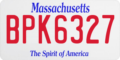 MA license plate BPK6327