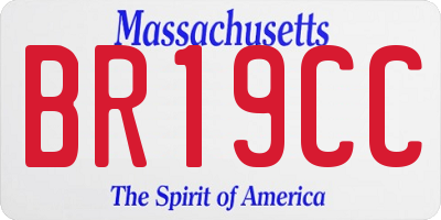 MA license plate BR19CC