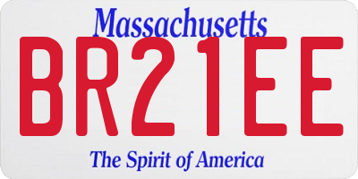 MA license plate BR21EE