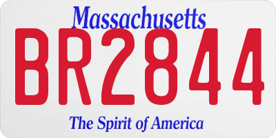 MA license plate BR2844