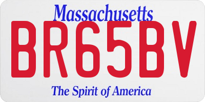 MA license plate BR65BV