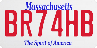 MA license plate BR74HB