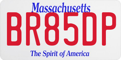 MA license plate BR85DP