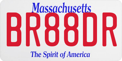 MA license plate BR88DR