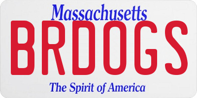 MA license plate BRDOGS