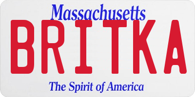 MA license plate BRITKA