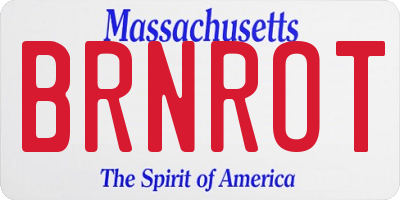 MA license plate BRNROT