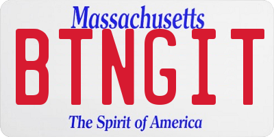 MA license plate BTNGIT