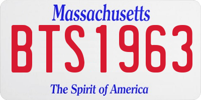 MA license plate BTS1963