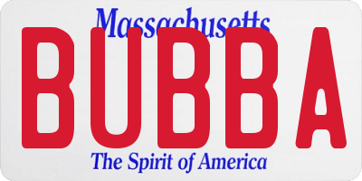 MA license plate BUBBA
