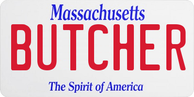 MA license plate BUTCHER