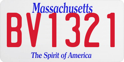 MA license plate BV1321