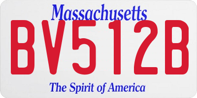 MA license plate BV512B