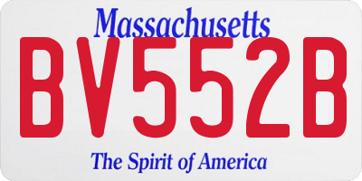 MA license plate BV552B