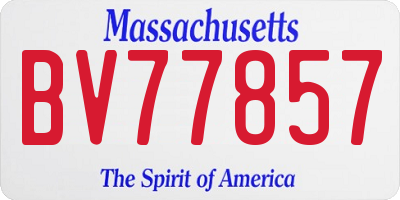 MA license plate BV77857