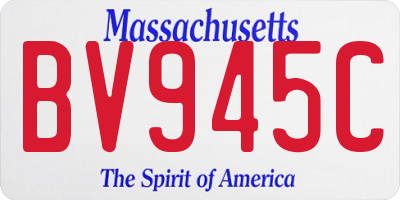 MA license plate BV945C