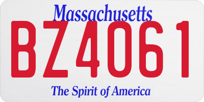 MA license plate BZ4061