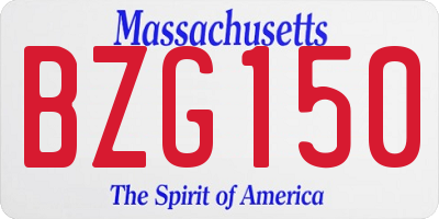 MA license plate BZG150