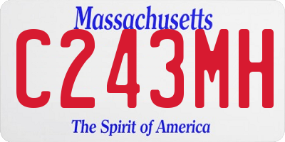 MA license plate C243MH