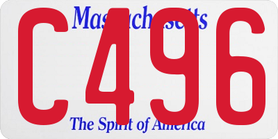 MA license plate C496