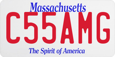 MA license plate C55AMG