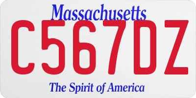 MA license plate C567DZ