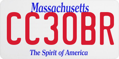 MA license plate CC30BR