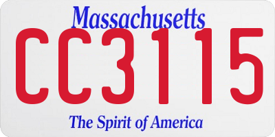 MA license plate CC3115