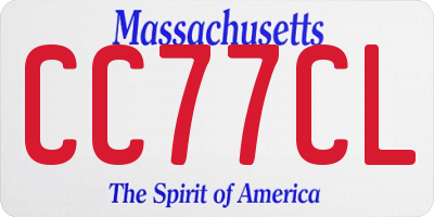 MA license plate CC77CL