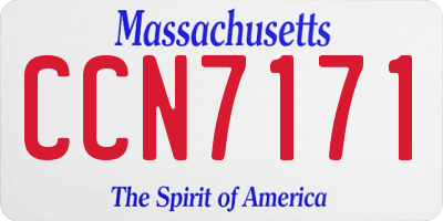 MA license plate CCN7171