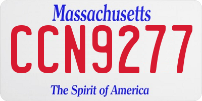 MA license plate CCN9277