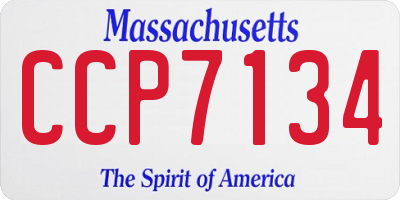 MA license plate CCP7134