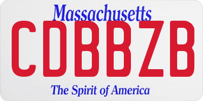 MA license plate CDBBZB