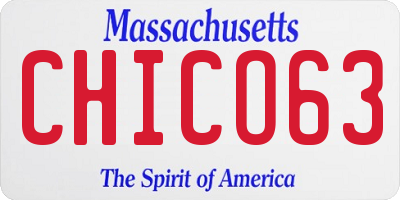 MA license plate CHICO63