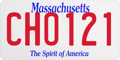 MA license plate CHO121