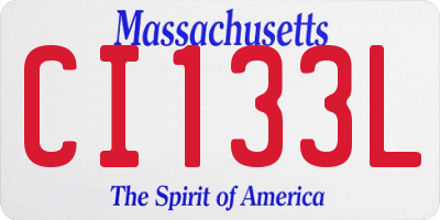 MA license plate CI133L