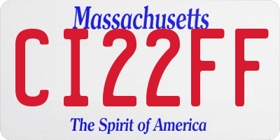 MA license plate CI22FF