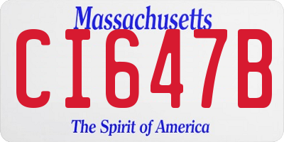 MA license plate CI647B