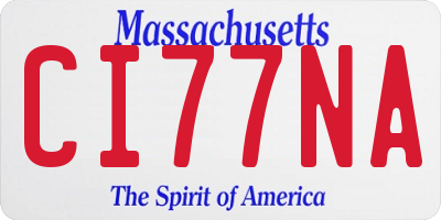 MA license plate CI77NA