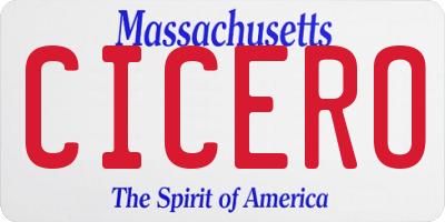 MA license plate CICERO