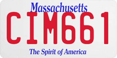 MA license plate CIM661