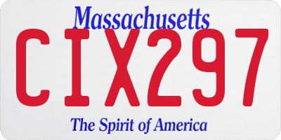 MA license plate CIX297