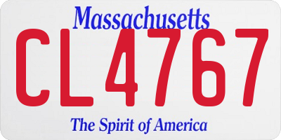 MA license plate CL4767