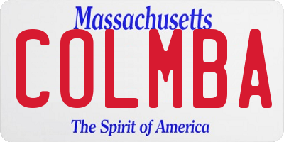 MA license plate COLMBA