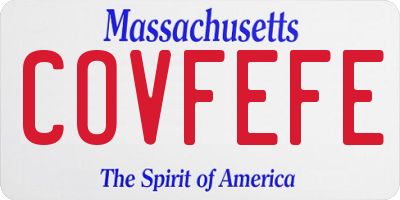 MA license plate COVFEFE