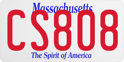 MA license plate CS808